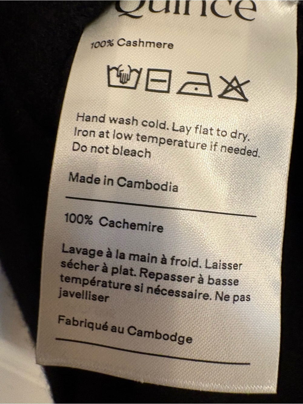 Quince 100% Mongolian Cashmere Black Crewneck Sweater Medium NWT $148 Retail - Picture 7 of 9